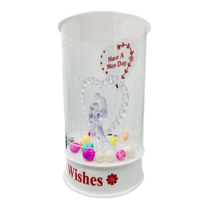 Awesome Craft LED Lights, Valentines Gift Romantic Couple Statue Showpiece Decorative Showpiece - 14 cm (Glass, Multicolor)