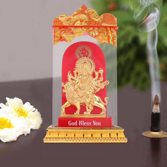 Maa Durga Idol/sherawali MATA murti Glass I Religious Goddess I Maa Durga I Home Decor I Gifiting I Interior Decoration I Living Room