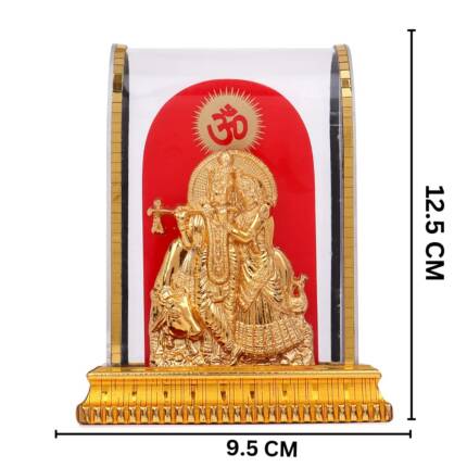 Gold Plated Radha Krishna God Idol, Radha Krishna God Murti Figurine Religious Pooja Gift Items and Murti for Mandir/Temple/Home/Office