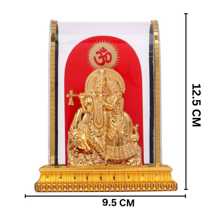 Gold Plated Radha Krishna God Idol, Radha Krishna God Murti Figurine Religious Pooja Gift Items and Murti for Mandir/Temple/Home/Office