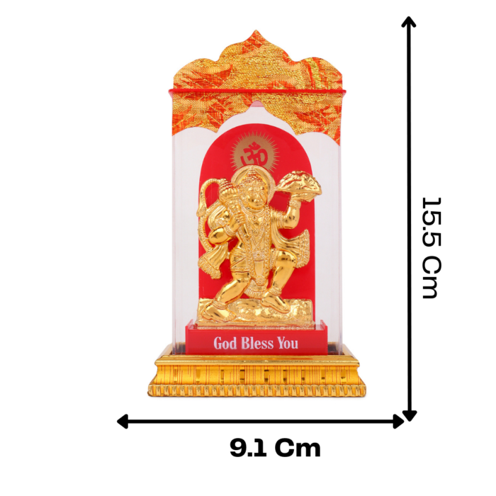 Golden Acrylic Base Idol Hanuman Ji Statue Bala ji Murti for Pooja Home Temple Idol, Statue/Murti for Pooja Gift Item for Auspicious Occasion/Car Dashboard