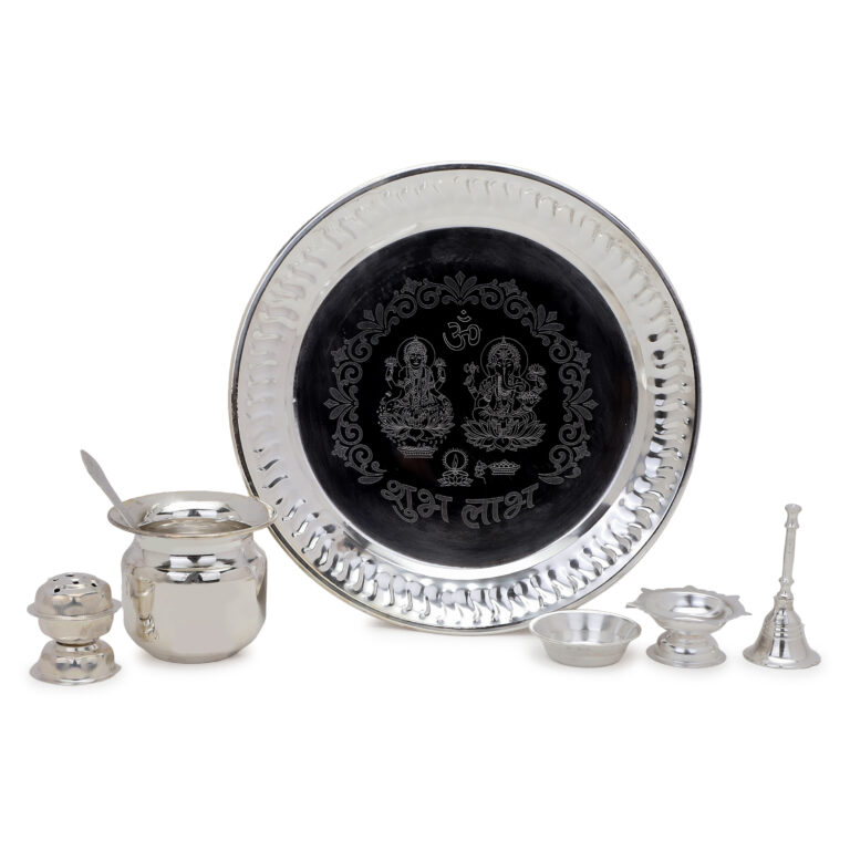 Pooja Thali Set Silver Plated